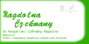 magdolna czekmany business card
